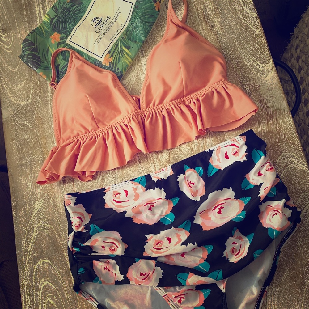 2-Piece High-Waisted Bathing Suit-Women’s
